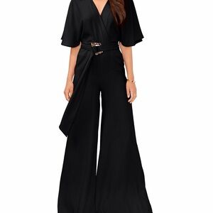 Vince Camuto Black Wide-Leg Jumpsuit
